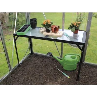 Vitavia Tafel Aluminium Zwart Met Polycarbonaat (pc) Beglazing 16mm 121x54x76cm