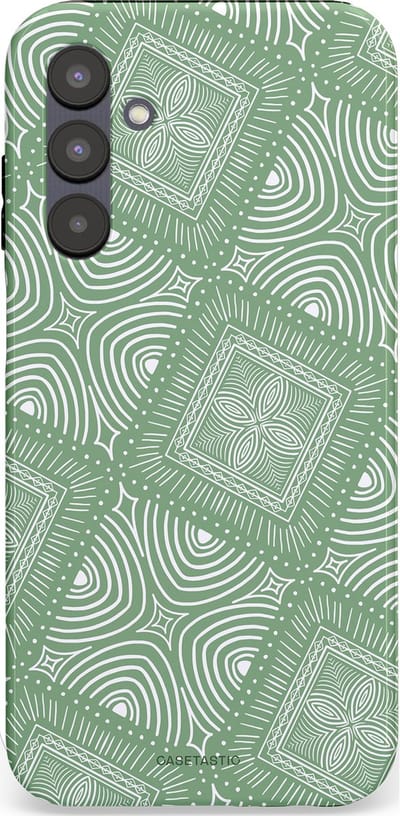 Casetastic Hoesje Geschikt voor Samsung A25 - Stijlvolle Beschermende Duo-layer Case - Groene Mandala
