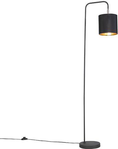 QAZQA lofty - Moderne LED Smart Vloerlamp | Staande Lamp met kap incl. wifi - 1 lichts - H 140.5 cm - Zwart - Woonkamer | Slaapkamer