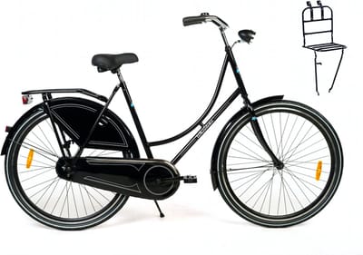 Wheelerz omafiets 28 inch / 53cm zwart | incl. voordrager