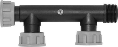 Self-Seal verdeler 2-weg, binnendraad x buitendraad 1 inch