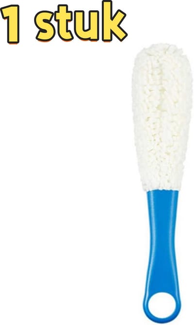 1 stuk - Flessenborstel met lange steel van schuim - Duurzaam, flexibel - Reinigingsgereedschap - Geschikt voor waterpijpen, wijnglazen en thermosflessen - 25,5*7 cm - Blauw en wit