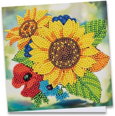 Diamond Painting Kaart Maken - Zonnebloem Boeket - Inclusief Alle Benodigdheden