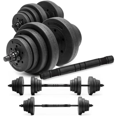 Actiget® Dumbellset - 20 KG - Halter Verlengstuk - Verstelbaar - Complete Set - Thuis Sporten - Zwart