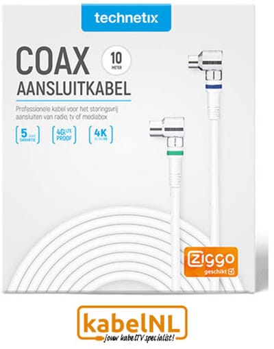 Technetix RLA ++ 21 coax kabel Ziggo 10 meter