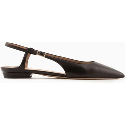 Emporio Armani Slingback Ballerina's voor dames in zwart