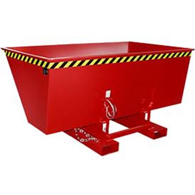 Kiepbak AK 150, met afrolsysteem, 1500 l, 1000 kg L 1420 x B 2280 x H 1070 mm, RAL 3000 rood
