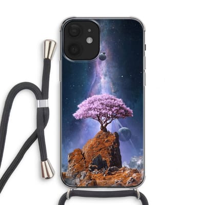 Case Company® - Hoesje met koord geschikt voor iPhone 12 mini hoesje met Koord - Ambition - Telefoonhoesje met Zwart Koord - Bescherming aan alle Kanten en Over de Schermrand