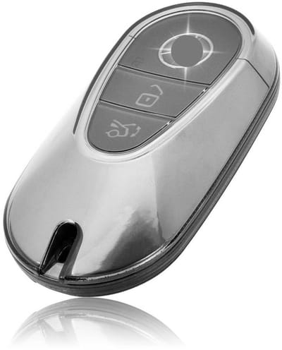 Autosleutel Hoesje geschikt voor Mercedes - Sleutelcover - TPU Cover Sleutelhoes - Accessoires - transparant,zwart