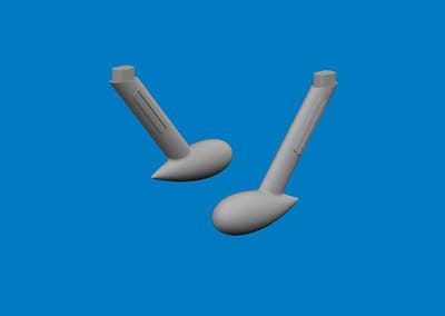 Eduard Modelbouwdecoratie - 624013 Balansgewichten 3D-Print voor Messerschmitt Bf 109 G - Resin onderdeel
