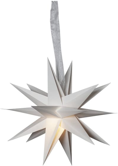 Star Trading 3D papieren ster 'December' in wit, veelpuntig, met ophangoog, Ø 43 cm