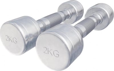 Gorilla Sports Dumbellset 4 kg - 2x2 kg - Halterset - Vaste dumbbells - Chroom