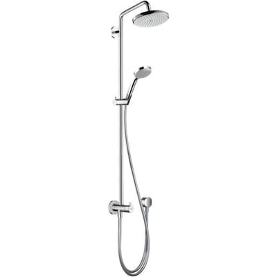 hansgrohe Croma Showerpipe: zonder kraan voor renovatie met 100 Vario handdouche met 22cm - chroom - 2 straalsoorten