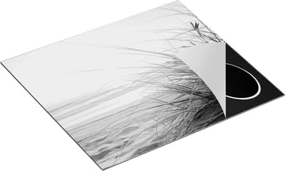 Chefcare Inductie Beschermer Strand en Duinen tijdens Zonsondergang - Zwart Wit - 60x50 cm - Afdekplaat Inductie - Kookplaat Beschermer - Inductie Mat