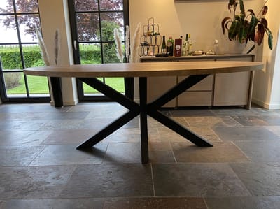 Maxfurn - Lynn - Ovale eettafel Lynn | Zeer krasvast | Kleur: Natur | Afm. 200x102cm
