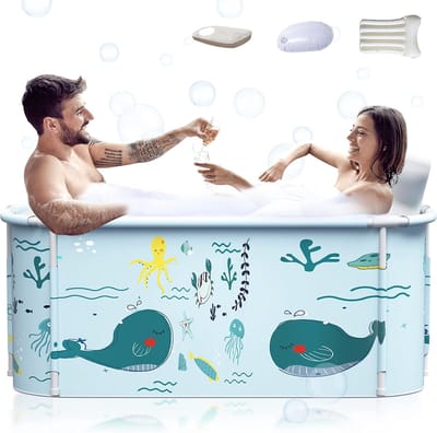 140 cm Extra Grote Draagbare Opvouwbare Badkuip voor Volwassenen - Familie-Spa voor Kleine Badkamer