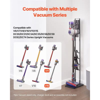 Support de sol pour aspirateur Dyson Multi-Modèles Support de rangement avec 4 crochets