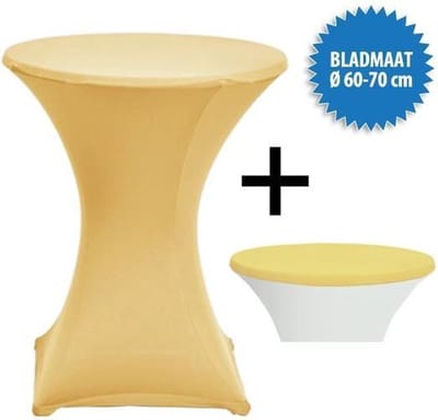 Cover Up Statafelrok Stretch - Ø60-70cm - Incl. Topcover - Cream