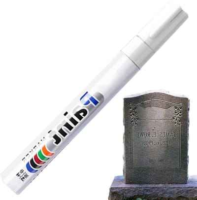 Lakstiften Set - Reparatie Stiften - Grafsteen Herstel - Sneldrogend Waterbestendig - 14.5 cm - Wit