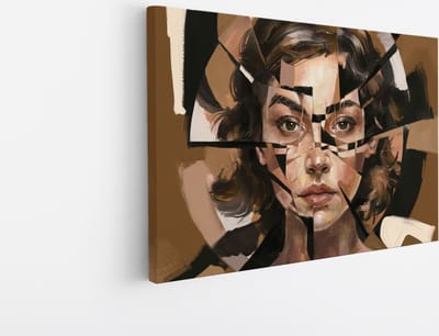 Saammp Canvas Schilderij - Vrouw gemaakt uit stukken - abstract - 30x20 - Foto op canvas - Wanddecoratie - Muurdecoratie Woonkamer - Slaapkamer decoratie - Canvas Print