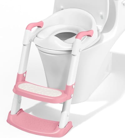 Peuter Toiletbril - Kindertoilet - Zindelijkheidstraining - Opvouwbaar en anti-slip - 41 x 33 x 251 cm - Roze