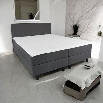 Boxspring Essential - 120x200 Compleet - Antraciet Glad - BG Homestyling
