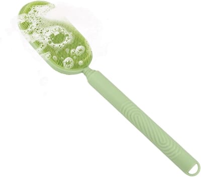 Rugborstel Douche - Lichaamsreiniger - Hygiënisch Werken - Verstelbare Handgreep - 38 cm - Grijs