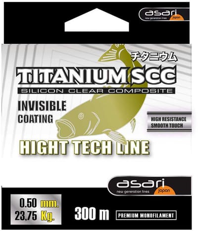 Asari Titanium Scc Monofilament 300 M Grijs 0.400 mm
