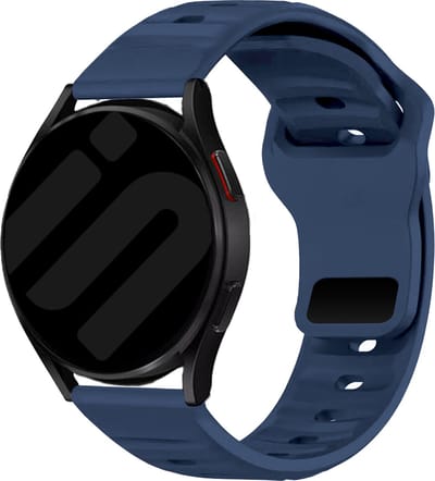 Strap-it Universeel 22mm outdoor siliconen bandje - geschikt voor Samsung Galaxy Watch 3 45mm / 1 46mm / Gear S3 - Polar Vantage M / V3 / Grit X - Xiaomi Mi Watch / Watch S1 / S3 / 2 Pro - Amazfit GTR 2-3-4 - OnePlus Watch 1/2 - blauw