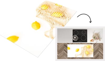 Keukenloper - Loper keuken - Citroen - Tas - Wit - 120x60 cm - Keukenloper vinyl