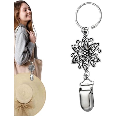 Hoedclip voor op reis, petbevestigingsclips, metalen bloemenhandtas, eendenbekhoedclips, hoedenhouder gray