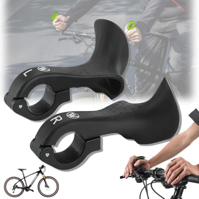 Allecto - MTB-Fietsgrepen - Ergonomische Fietshandvatten - Antislip en Comfortabel - Zwart - Lichtgewicht Mountainbikegrepen - Geschikt voor 21,8-2...