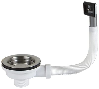 Dailygoods- Afvoerzeef met Overloop - Keuken Spoelbak 114 mm - Afvoerplug - Afvoerstop - Korfplug - Geschikt voor Schüssel Type - Afvoerputje