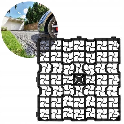 Eco-grasrooster voor in de tuin | voor parkeerplaatsen/looproutes 50x50x4 cm - 8 stuks kunststof grasrooster | Grindroosters Grastegel | tuinversteviging, bodemversteviging