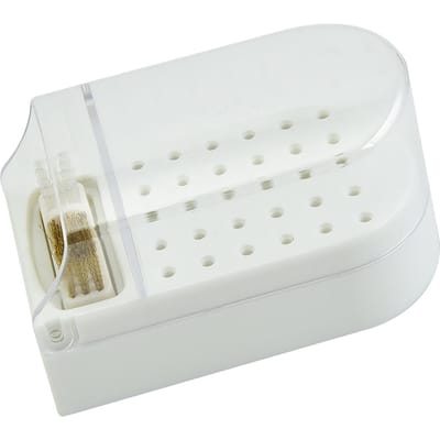 Nagelfrees Bit Displaydoos Plastic 30 Gaten Stofdicht Transparant Draagbare Nagelfrees Bit Houder wit