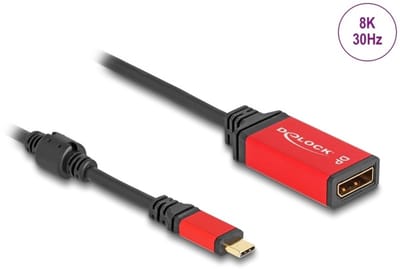 Delock USB Type-C™ to DisplayPort Adapter (DP Alt Mode) 8K 30 Hz with HDR function red