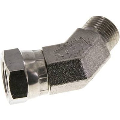 45° L-Koppeling G3/8 '' Binnendraad X Buitendraad Hoge Druk RVS  60° Conus 325bar Hydrauliek