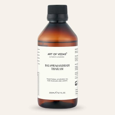 Balaswagandhadi Thailam 200ml | Verjonging van kruidenolie voor sterkte, vitaliteit en vata -balans