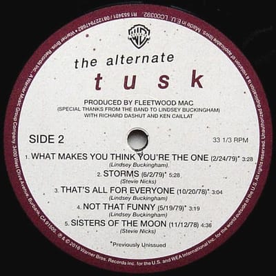 Alternatieve Versie van Tusk op 180 Gram Zwart Vinyl - Beperkt tot 5000 Exemplaren