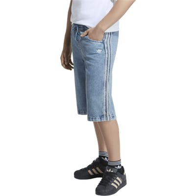 Adidas Firebird Korte Broeken Kinder - Blauw - Maat 147 - 152 CM - Katoen Denim