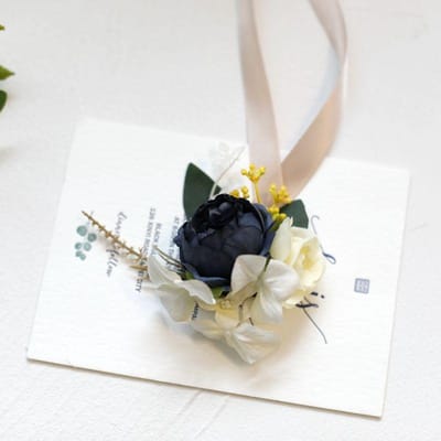 Fleurs artificielles en soie pour marié, boutonnière pour femme et homme, épingle à costume, corsage, boutonnière de mariée, fleur de poignet, décoration de fête beige