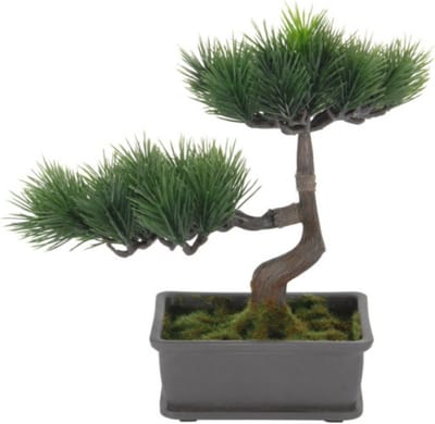 H&S Collection Kunstplant Bonsai boompje in pot - Japans decoratie - 27 x 16 x 24 cm - dennen naalden