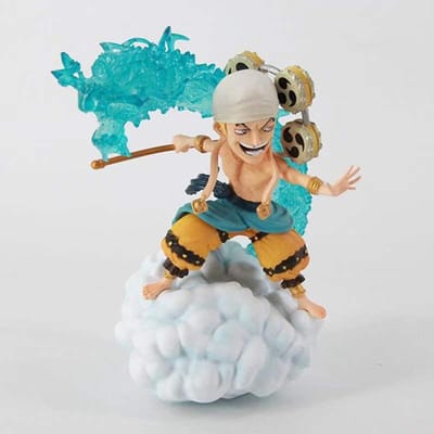 Anime One Piece GK God Enel Battle Versie. PVC Actiefiguur Standbeeld Collectie Model Kinder Speelgoed Poppen Kantoor Bureau Decoratie Cadeaus 11cm blue