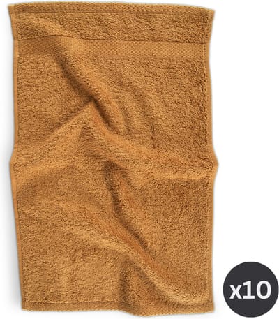 TISECO HOME STUDIO - Gastendoek RIVA - SET/10 - 100% katoen - 450 g/m² - 100% katoen - superzacht en zeer absorberend - 30x50 cm - Camel