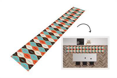 Keukenloper 300x50 cm - Keukenmat vinyl Retro - Cirkel - Design - Keukenmatten loper - Keuken vloerkleed tapijt