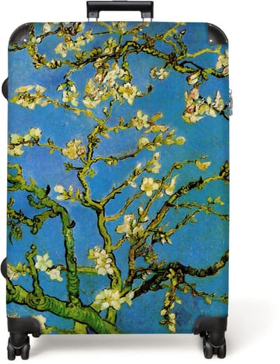 NoBoringSuitcases.com® - Koffer groot - Reiskoffer lichtgewicht - Amandelbloesem - Vincent van Gogh - Rolkoffer met 4 wielen - Grote trolley XL - 98 liter bagage