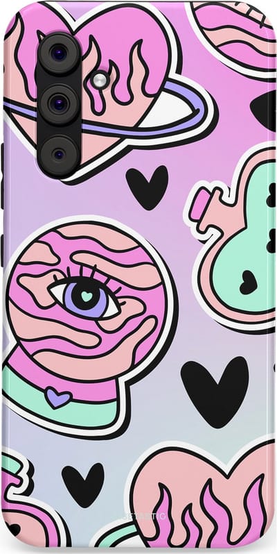 Casetastic Hoesje Geschikt voor Samsung A54 (5G) - Stijlvolle Beschermende Duo-layer Case - Pastel Popart