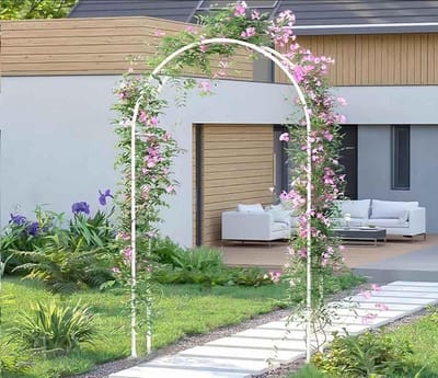 Rozenboog Tuin - Plantenrek - Decoratieve Ondersteuning - Eenvoudige Montage - 180 x 220 cm - Zwart