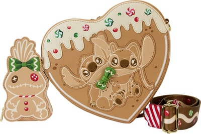 Schoudertas Loungefly Disney Lilo & Stitch Angel And Stitch Gingerbread Heart
