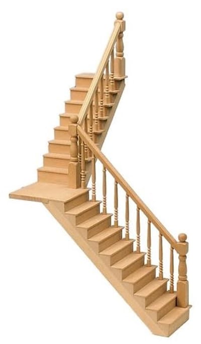 Mini Mundus 70125 Bordestrap Bouwpakket – Houten Miniatuur Trap 1:12 – DIY Poppenhuis Trap – Zelf Verven/Beitsen